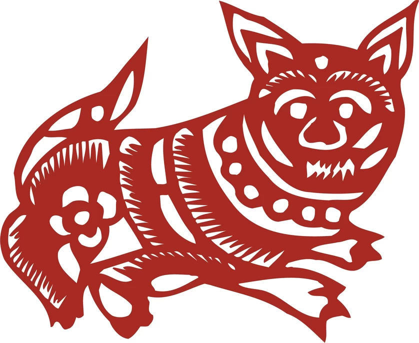 中国风中式传统喜庆民俗人物动物窗花剪纸插画边框AI矢量PNG素材【227】